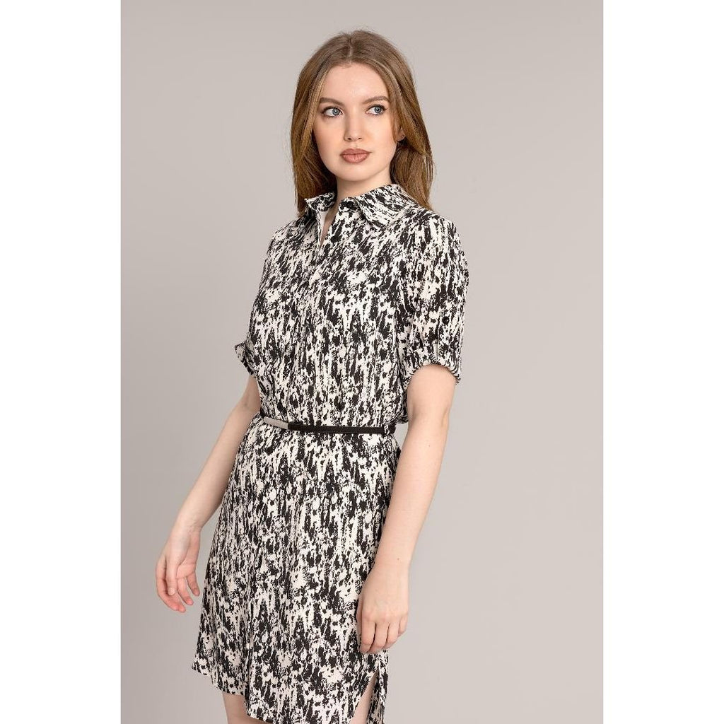 Solo Shirt Dress with Belt - Black - Beales department store