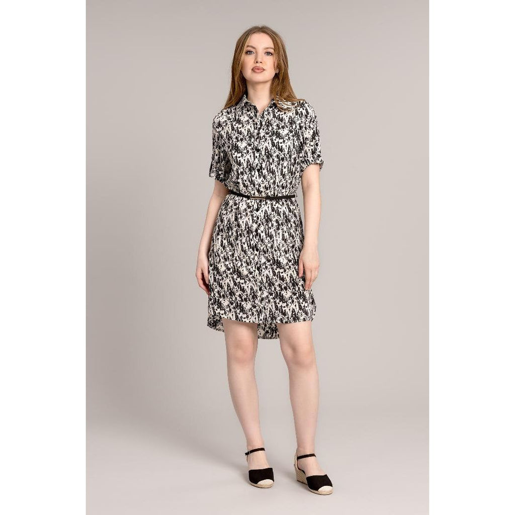 Solo Shirt Dress with Belt - Black - Beales department store