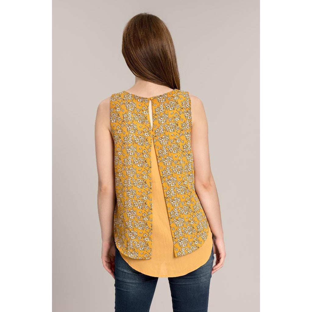 Solo Sleeveless Layererd Top - Mustard - Beales department store