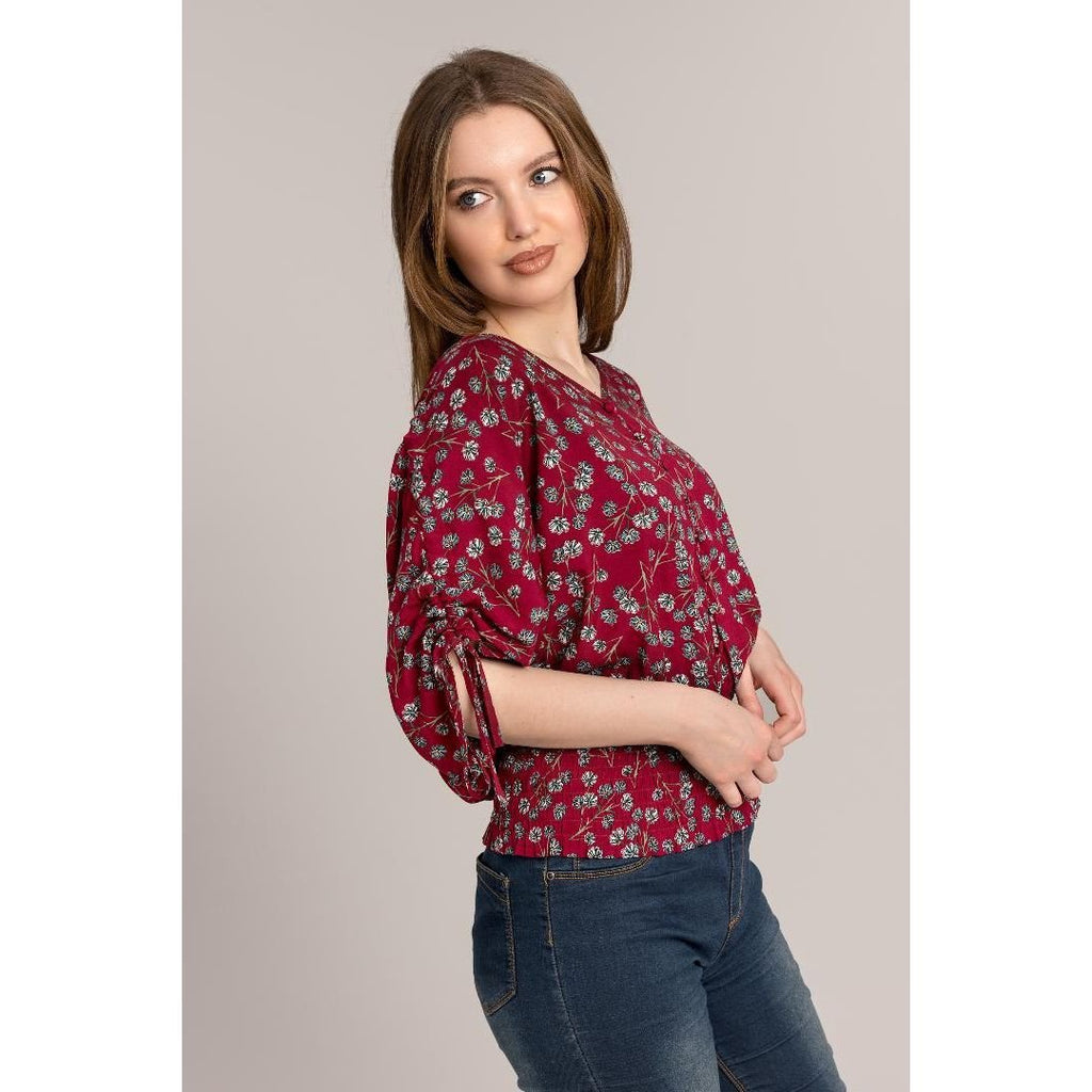 Solo Top Smock Waist - Raspberry - Beales department store