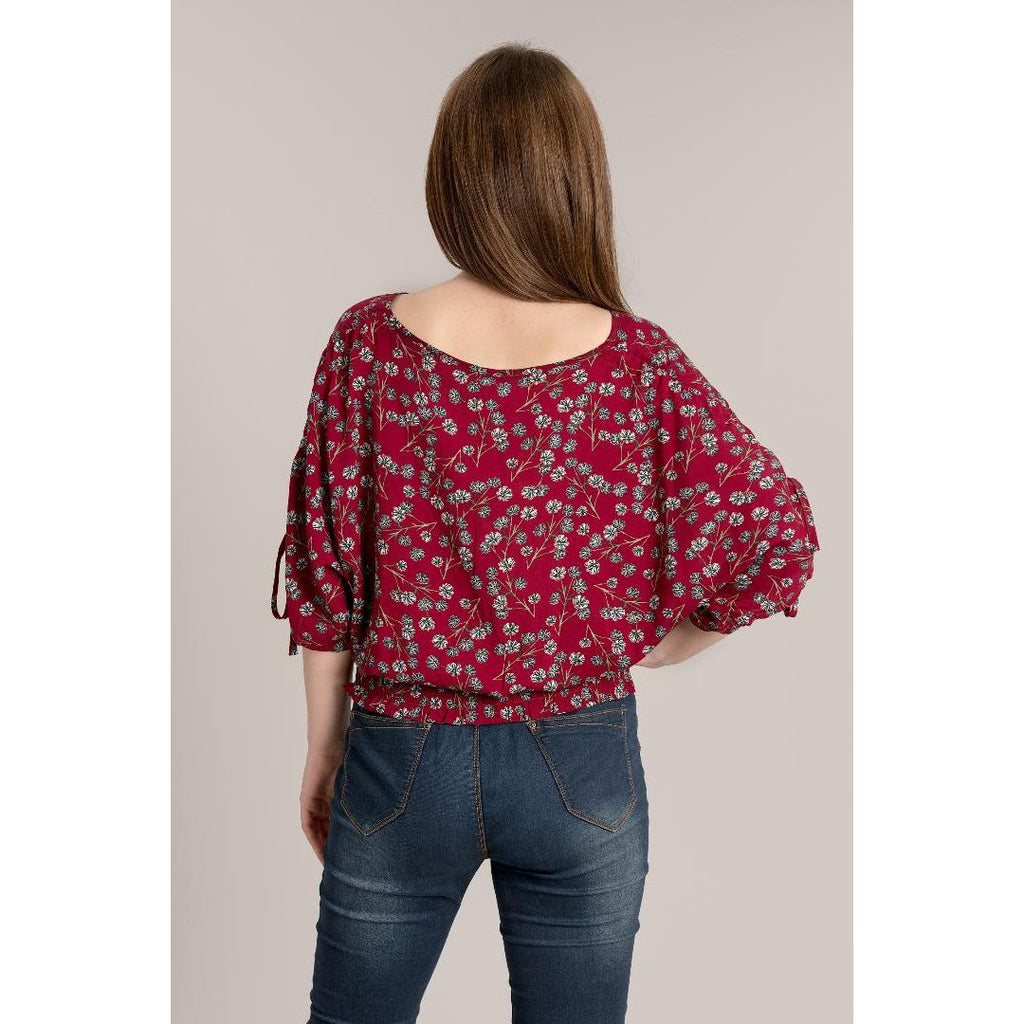 Solo Top Smock Waist - Raspberry - Beales department store