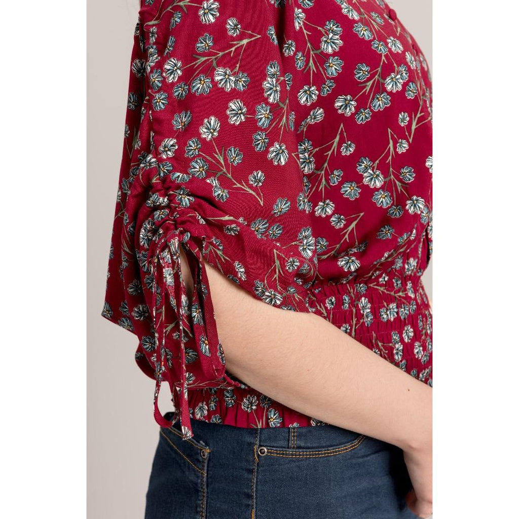 Solo Top Smock Waist - Raspberry - Beales department store