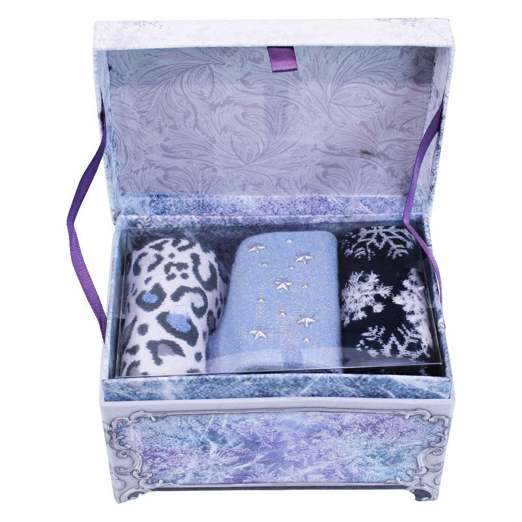 Something Special Gifts 3 - Pair Sock Set In Jewellery Box - Ice Blue - Beales department store