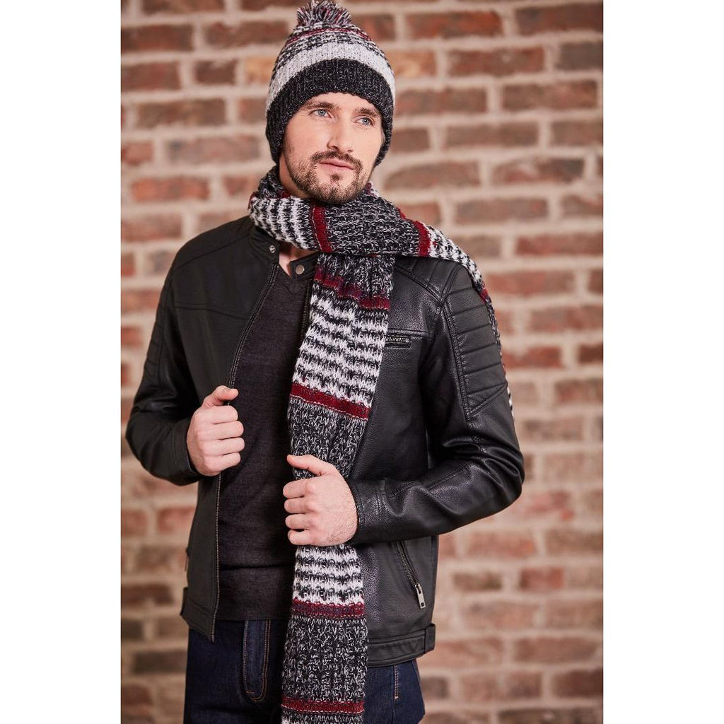 Something Special Gifts Chunky Knit Hat & Scarf Set - Black - Beales department store