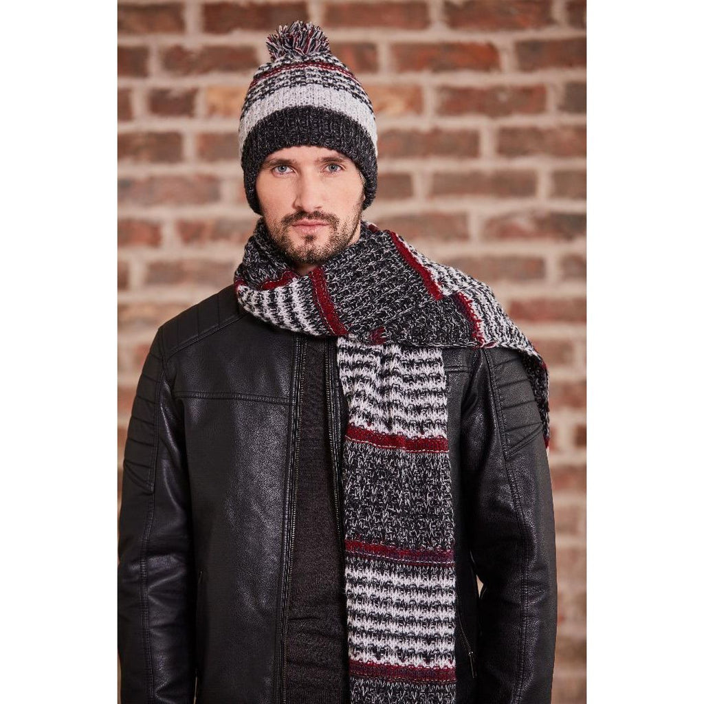 Something Special Gifts Chunky Knit Hat & Scarf Set - Black - Beales department store