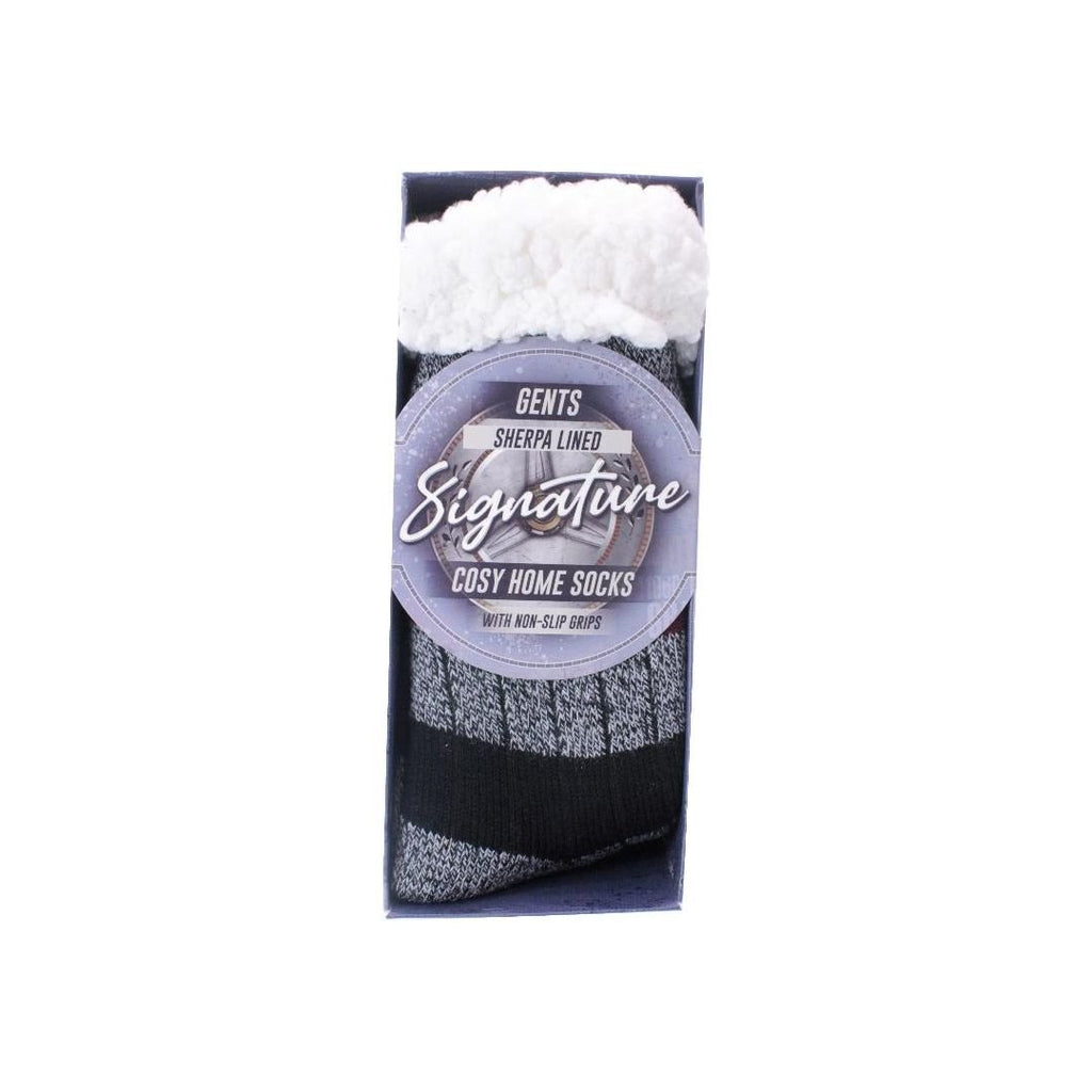 Something Special Gifts Chunky Knit Lounge Socks - Red/Black Stripe - Beales department store