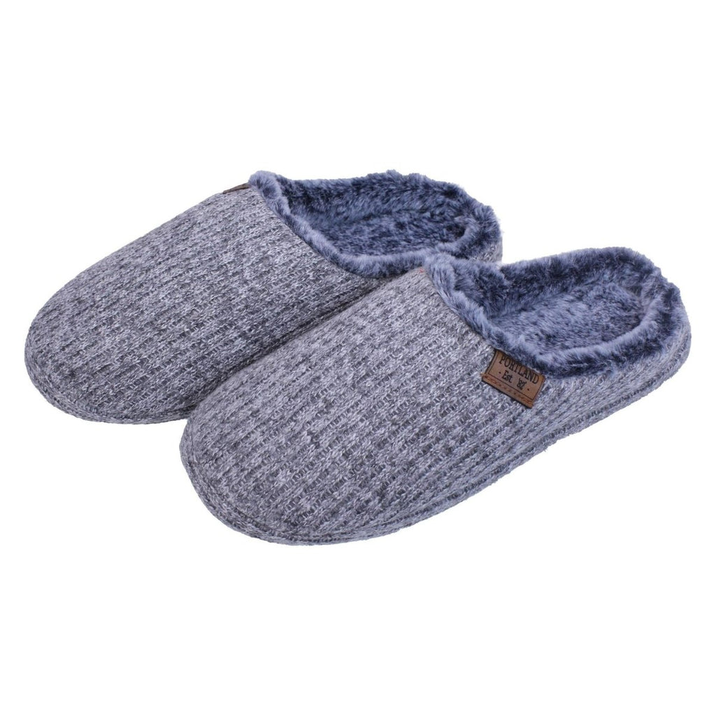 Something Special Gifts Chunky Knit Mule Slippers - Grey - Beales department store