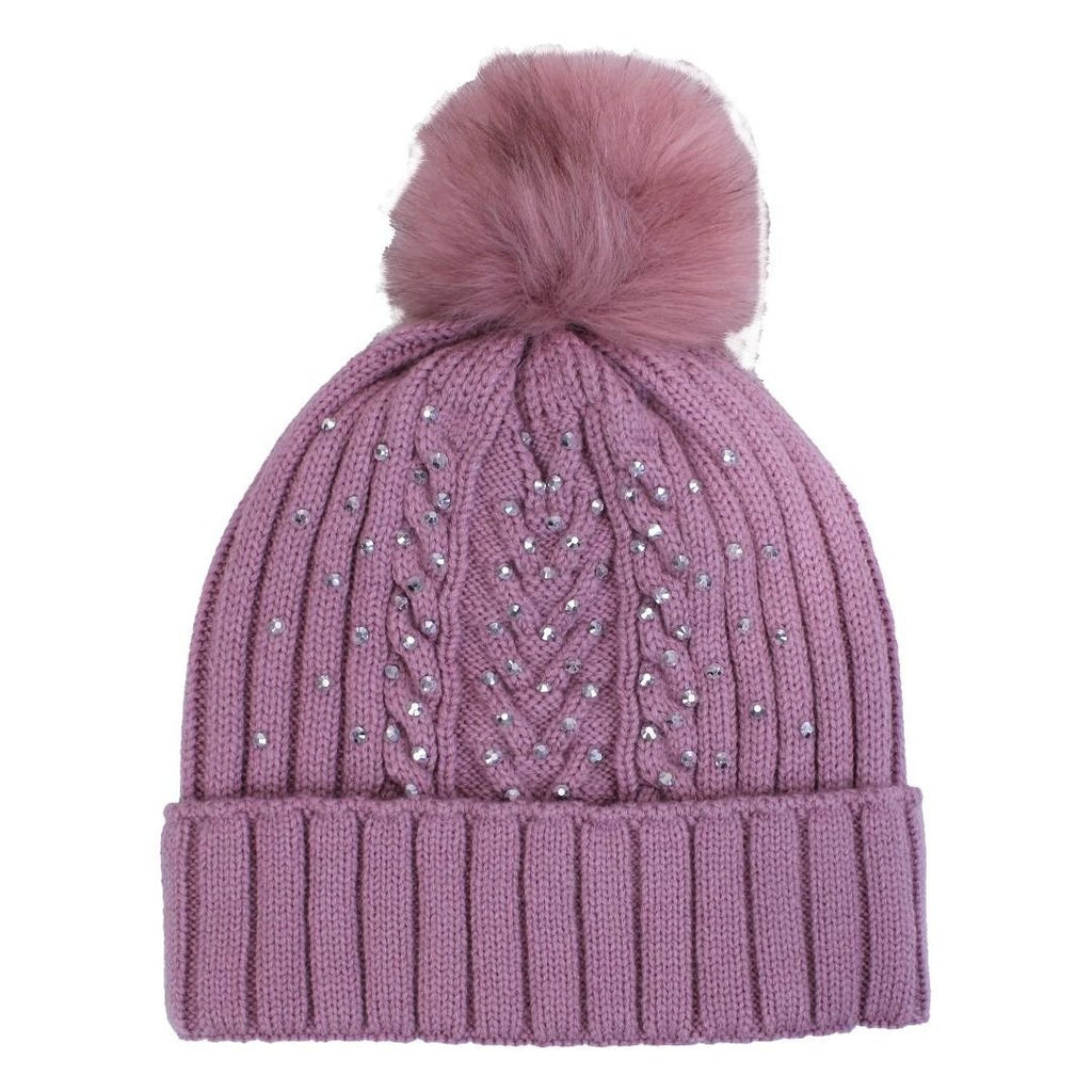 Something Special Gifts Diamante Hat - Mauve - Beales department store