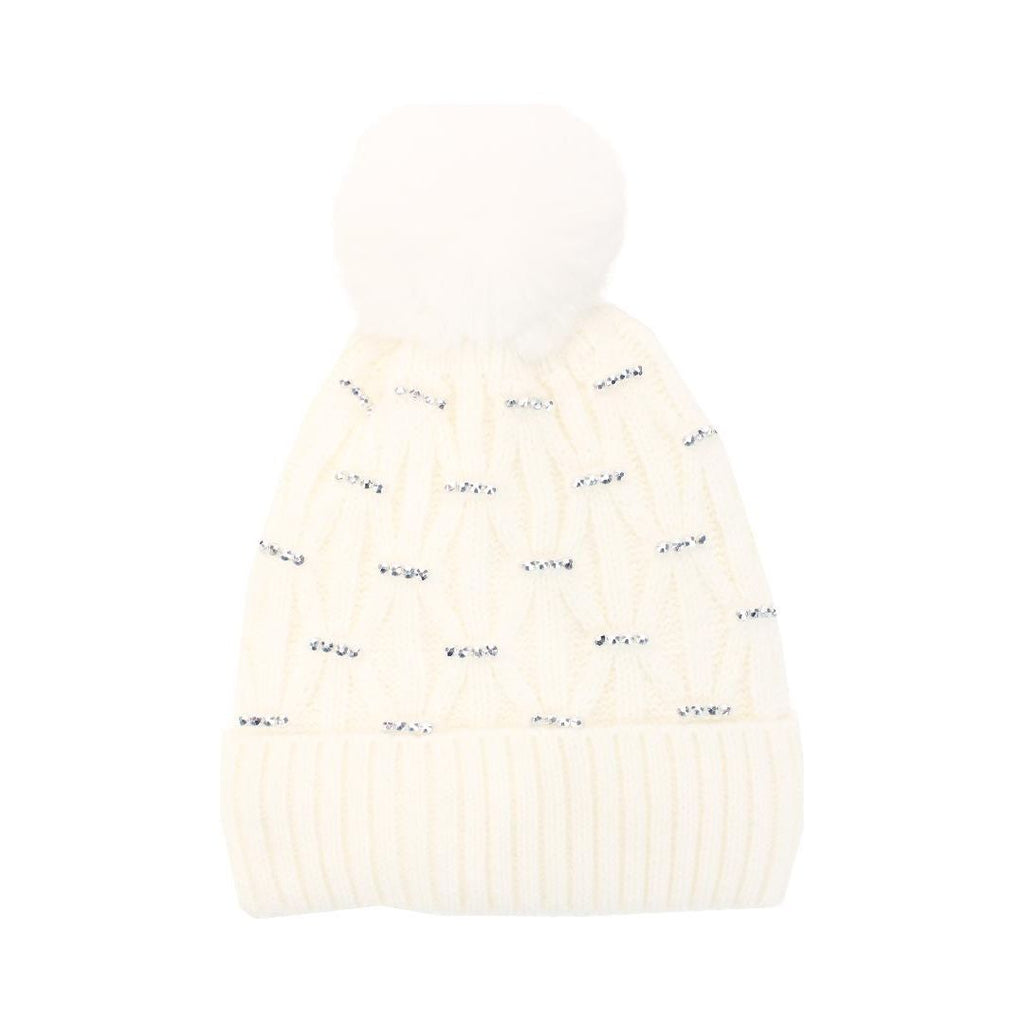 Something Special Gifts Diamante Hat - Off White - Beales department store