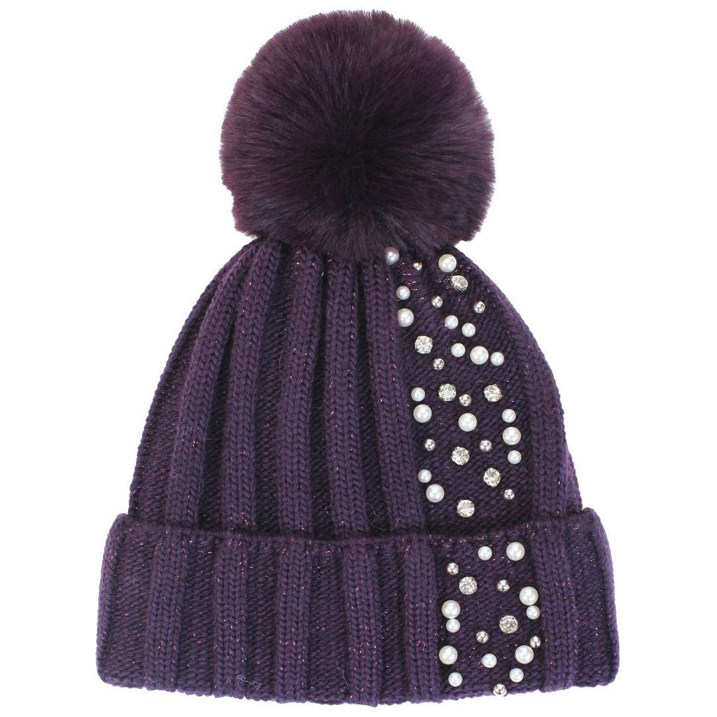 Something Special Gifts Diamante Hat - Purple - Beales department store