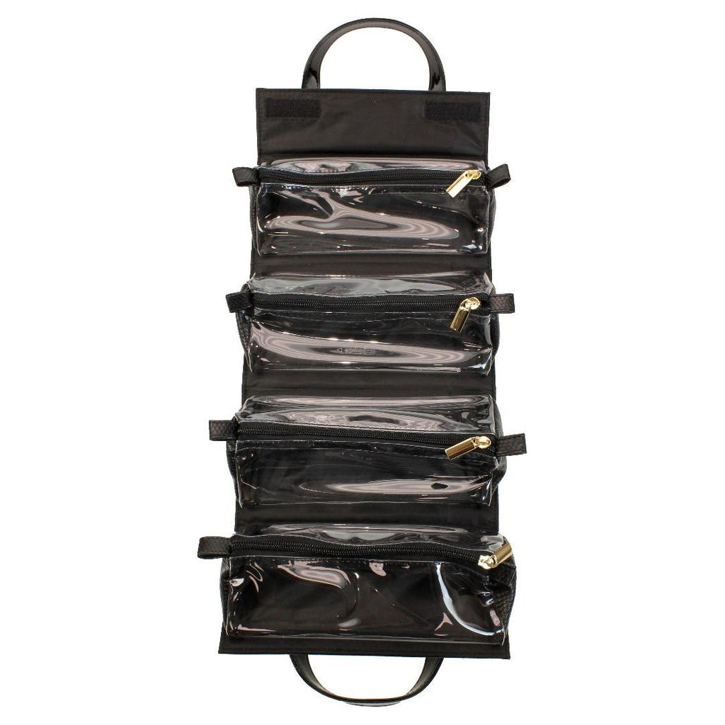 Something Special Gifts Hanging Roll Up Make Up Organizer With Removeable Sections - Black - Beales department store