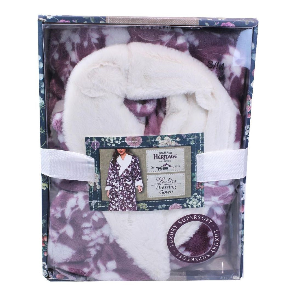 Something Special Gifts Heritage Ladies Dressing Gown - Mauve Floral - Beales department store