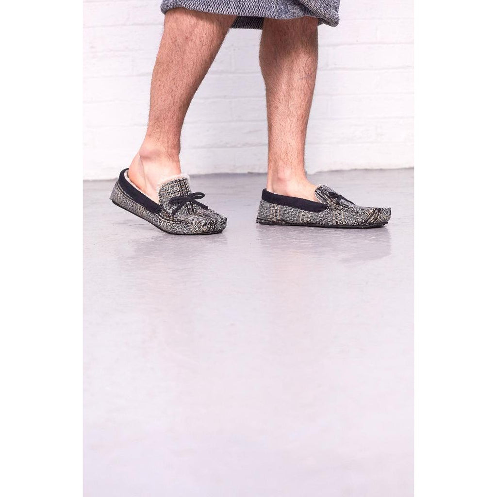 Something Special Gifts Mens Luxury Mocassin Slippers - Tweed - Beales department store