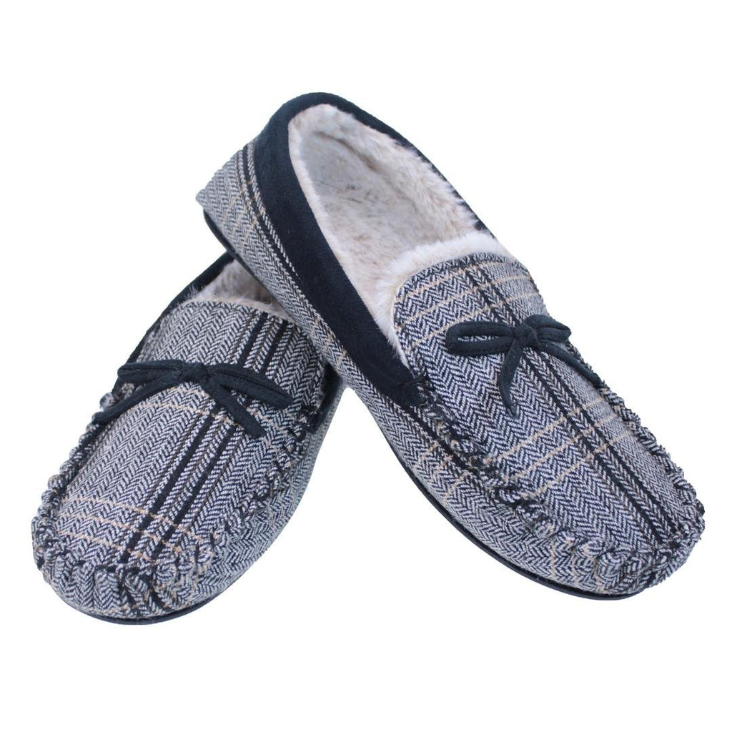 Something Special Gifts Mens Luxury Mocassin Slippers - Tweed - Beales department store