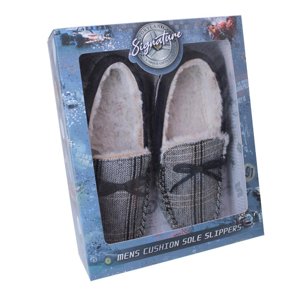 Something Special Gifts Mens Luxury Mocassin Slippers - Tweed - Beales department store