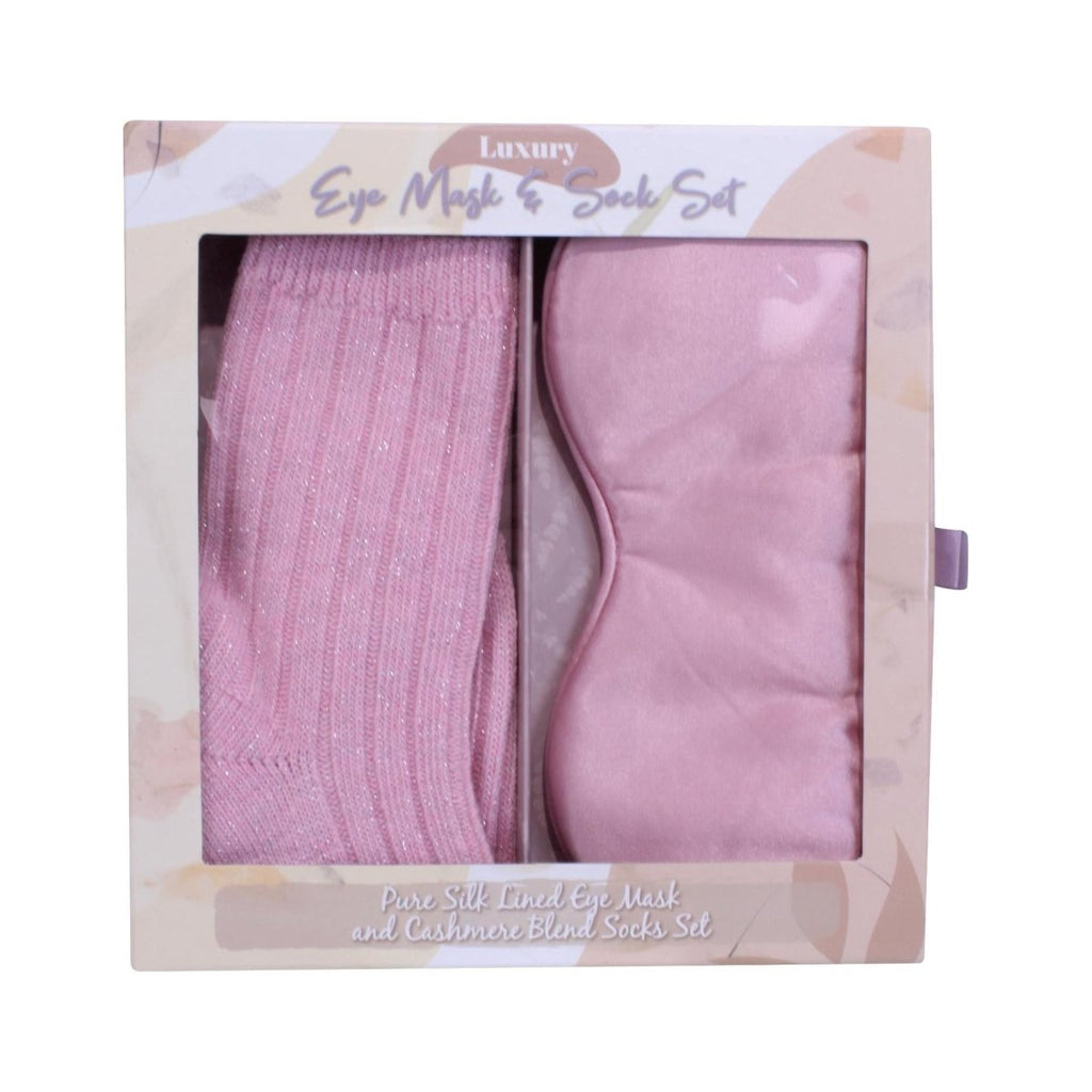 Something Special Gifts Silk Eyemask & Cashmere Socks - Dusty Pink - Beales department store