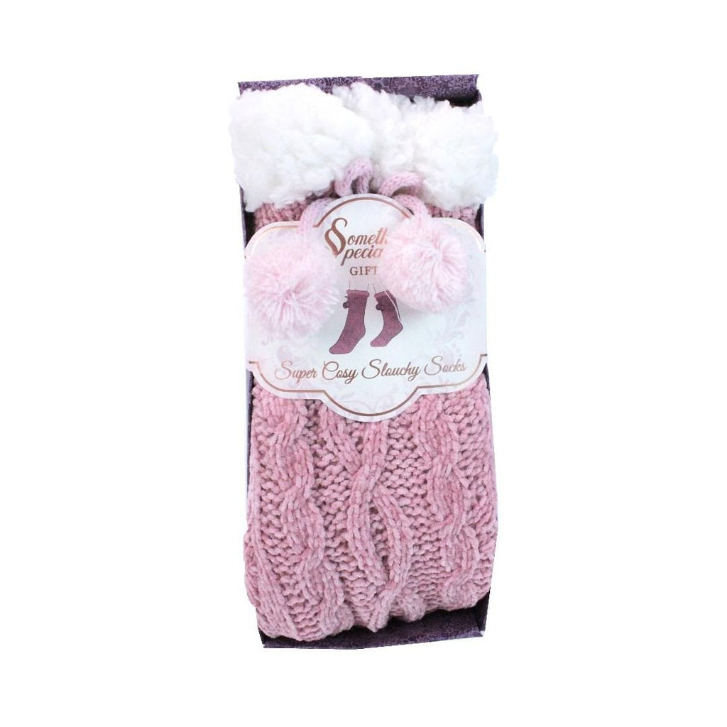 Something Special Gifts Super Cosy Slouchy Socks - Dusty Pink - Beales department store