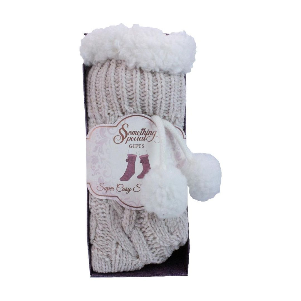 Something Special Gifts Super Cosy Slouchy Socks - Off White - Beales department store