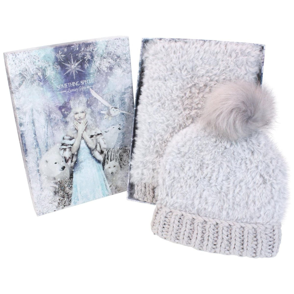 Something Special Gifts Super Fluffy Cable Hat & Scarf Set - Grey - Beales department store