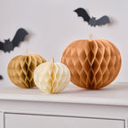 Halloween Paper Honeycomb Pumpkins- 5 Inner Pack