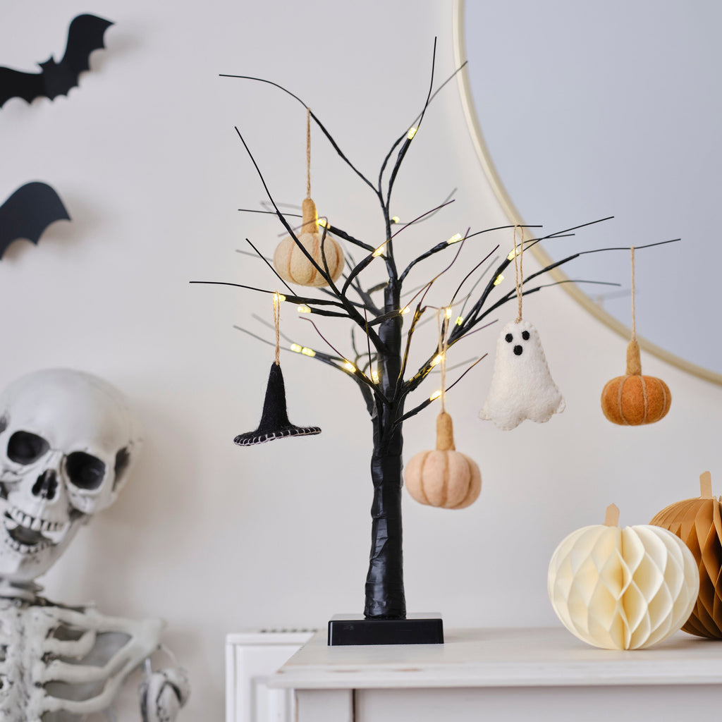 Felt Pumpkin Hanging Halloween Tree Decorations- 5 Inner Pack