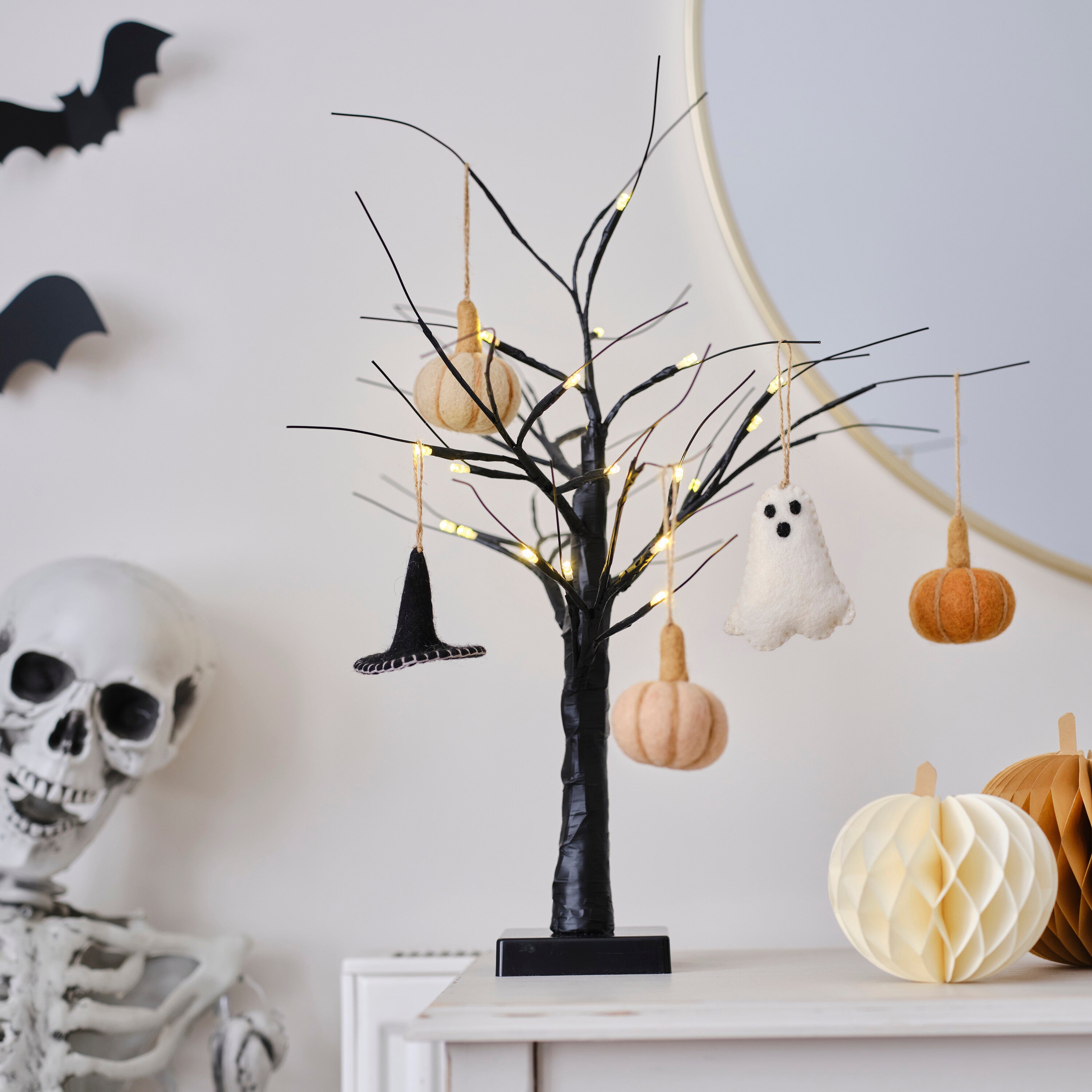 Felt Pumpkin Hanging Halloween Tree Decorations- 5 Inner Pack