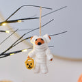 Felt Mummy Bear Hanging Halloween Tree Decoration- 5 Inner Pack