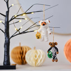 Felt Skeleton Bear Hanging Halloween Tree Decoration- 5 Inner Pack