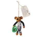 Felt Skeleton Bear Hanging Halloween Tree Decoration- 5 Inner Pack