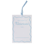 Cream and Blue Customisable Reserved Chair Wedding Signs- 5 Inner Pack