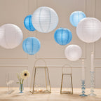 Blue and White Paper Lantern Hanging Decorations- 5 Inner Pack