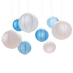 Blue and White Paper Lantern Hanging Decorations- 5 Inner Pack