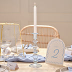 Large Blue Glass Bubble Dinner Candle Holder