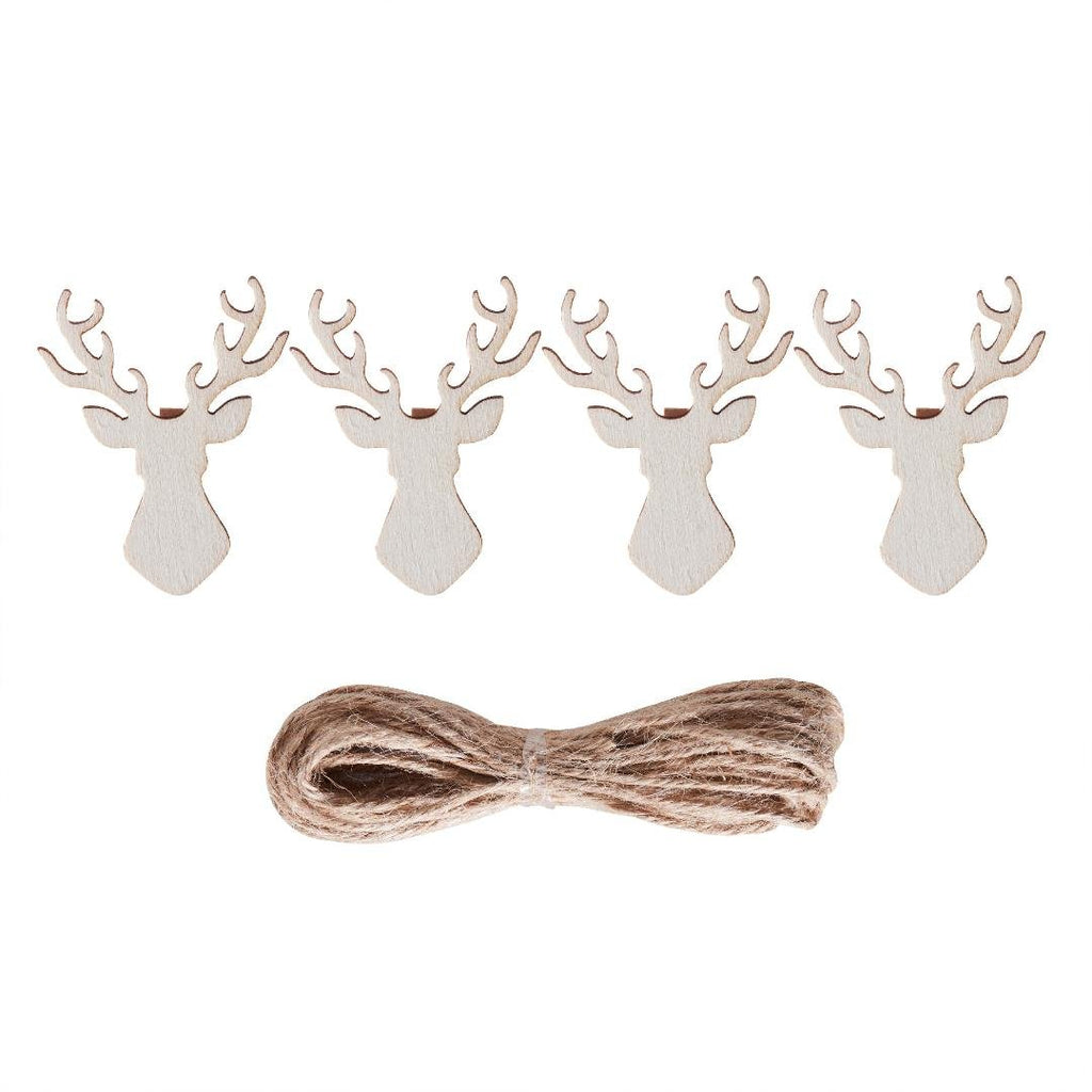 Stag Shaped Peg & Twine Christmas Card Holder Kit - Beales department store