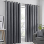 Strata Charcoal Grey Dim Out Eyelet Curtains
