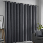 Strata Charcoal Grey Dim Out Eyelet Curtains