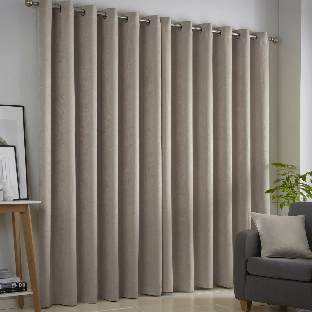 Strata Natural Dim Out Eyelet Curtains