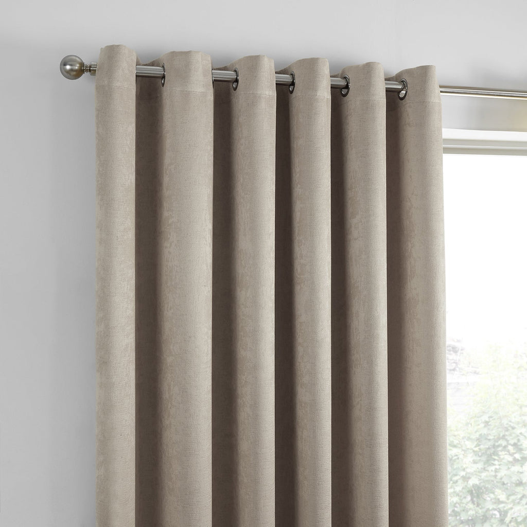 Strata Natural Dim Out Eyelet Curtains