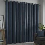 Strata Navy Dim Out Eyelet Curtains