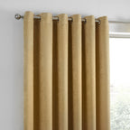 Strata Ochre Yellow Dim Out Eyelet Curtains