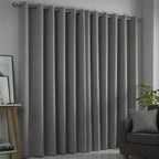 Strata Silver Grey Dim Out Eyelet Curtains