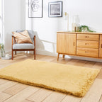 Super Teddy Mustard Yellow Shaggy Rug