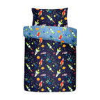 Supersonic Space Blue Glow-in-the-Dark Kids Duvet Set