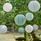 Sage & Cream Paper Lantern Hanging Decorations- 5 Inner Pack