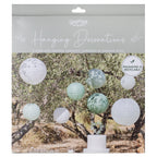 Sage & Cream Paper Lantern Hanging Decorations