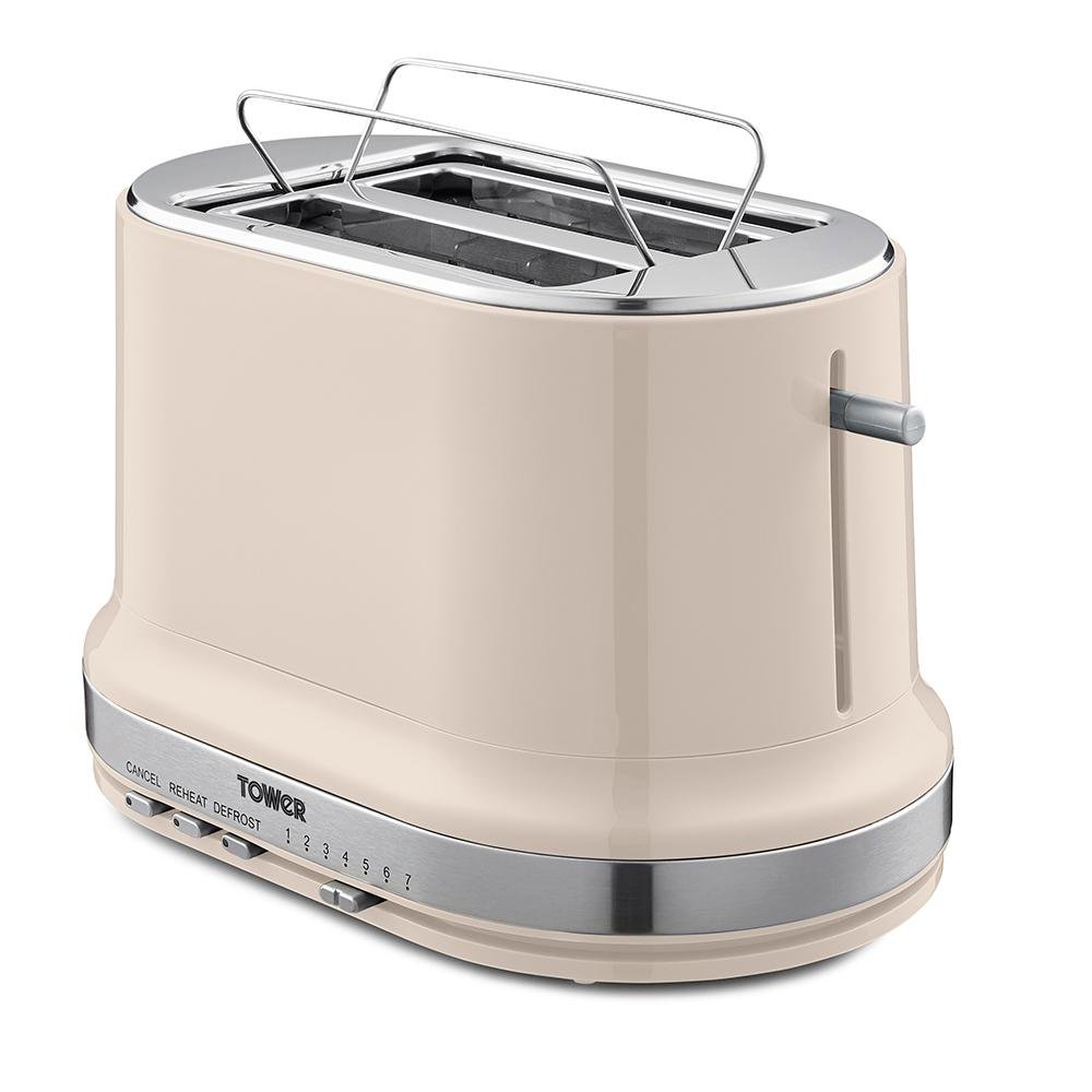 T20043CH Tower Belle 2 Slice Toaster - Chantilly Cream - Beales department store