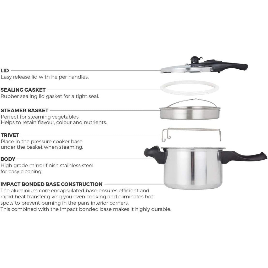 T80213 Tower High Dome 6L Pressure Cooker - Beales department store