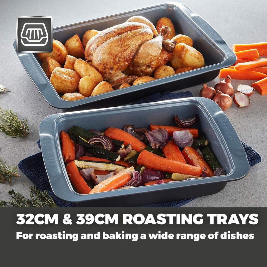 T843070 Tower Cerasure 2 Piece Roasting Tray Set - Beales department store