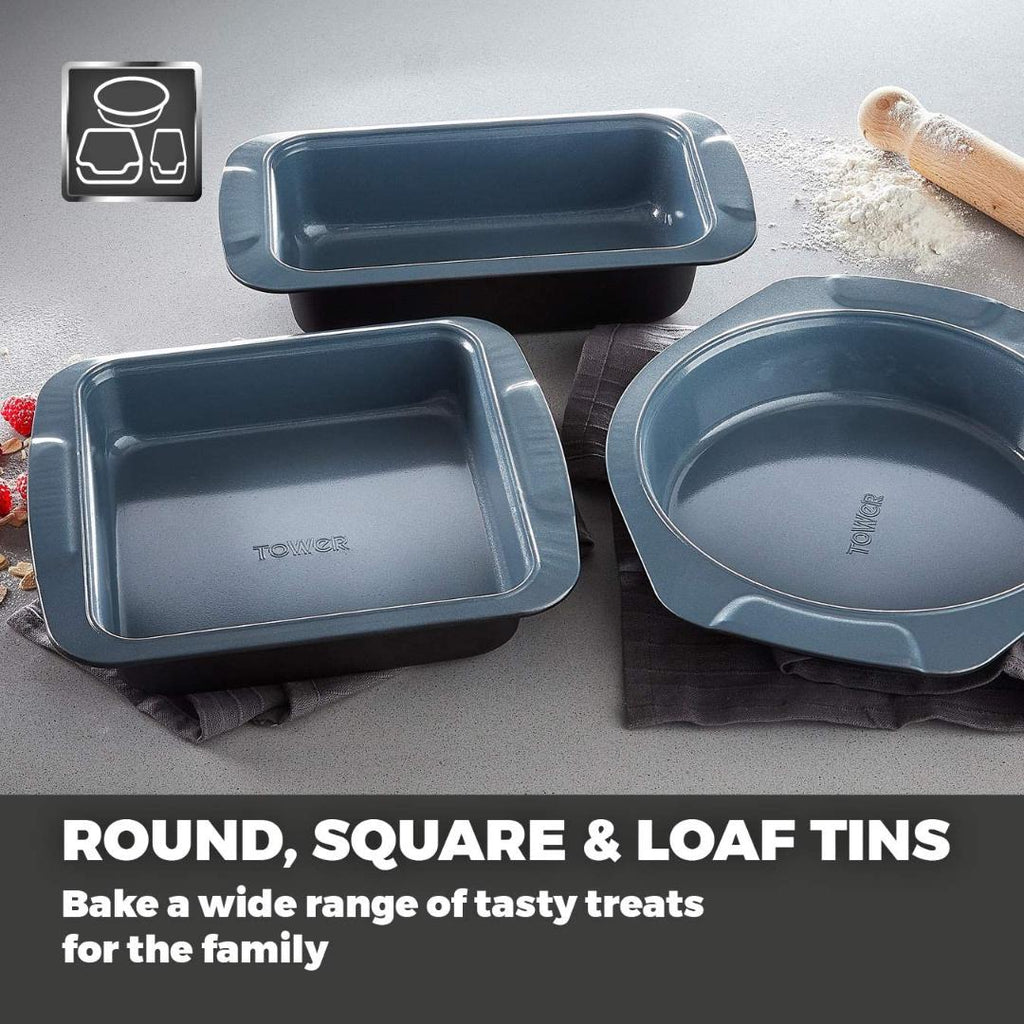 T843073 Tower Cerasure 3 Piece Baking Tray Set - Beales department store