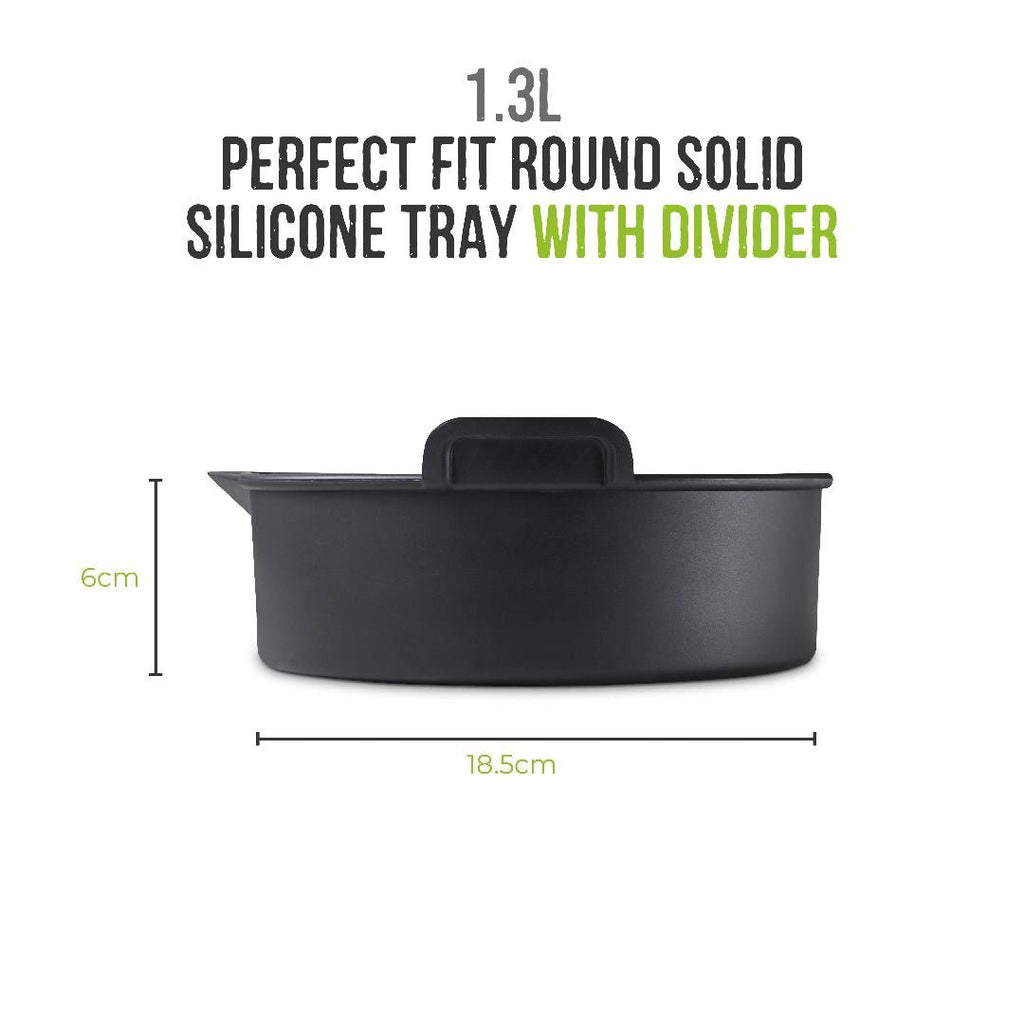 T843094 Tower Round Solid Tray With Divider - Beales department store